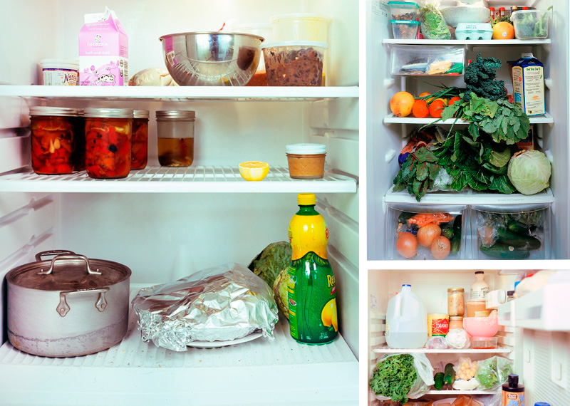 Фотографии содержимого холодильников у разных людей